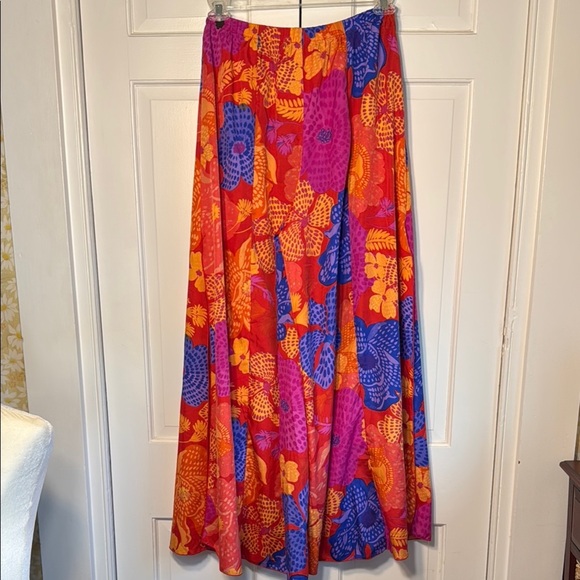 Live 4 Truth Vibrant Orange Red and Blue Wide Palazzos Leg with Split Sides - Picture 2 of 10